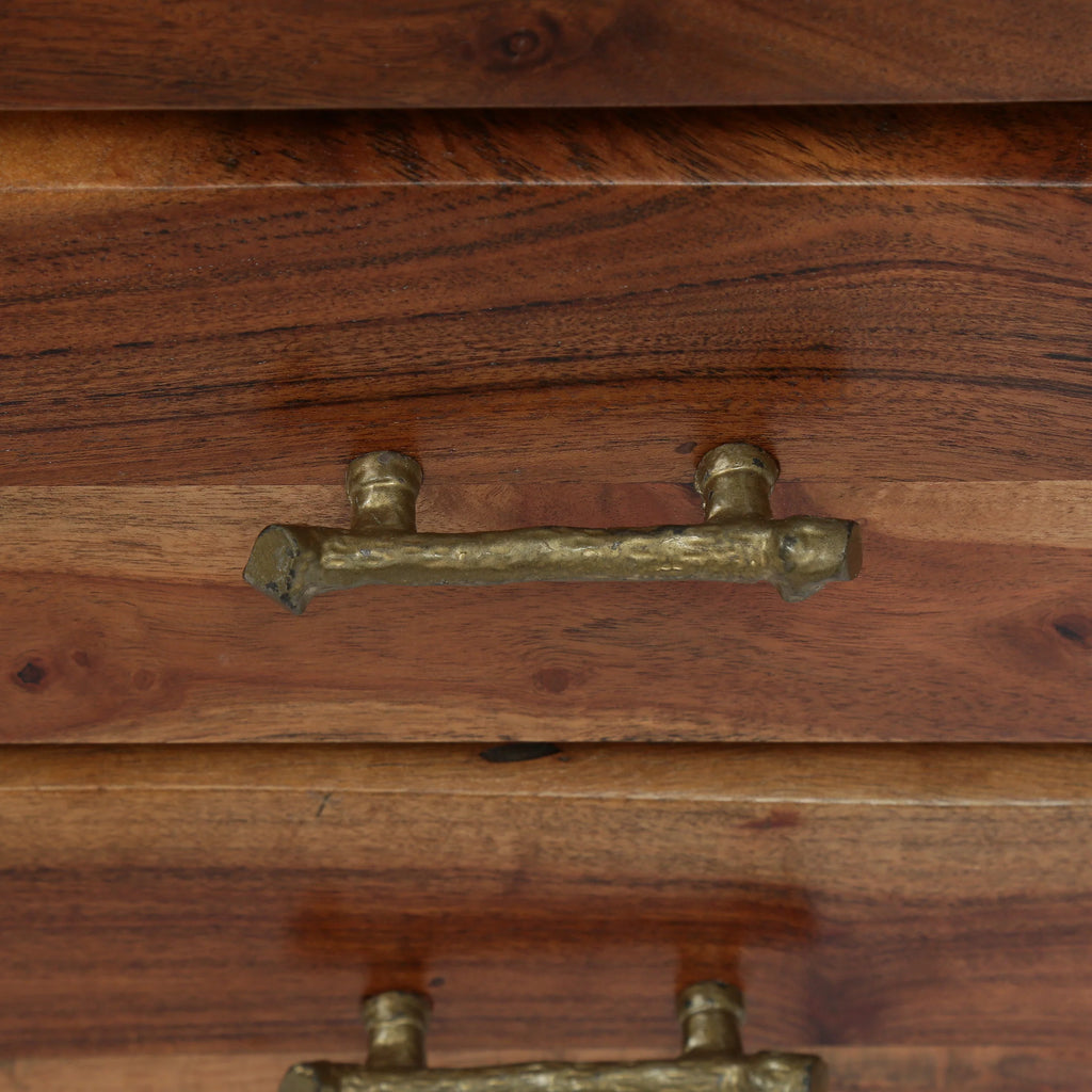 Acacia Wood 3 Drawer Nightstand T675884
