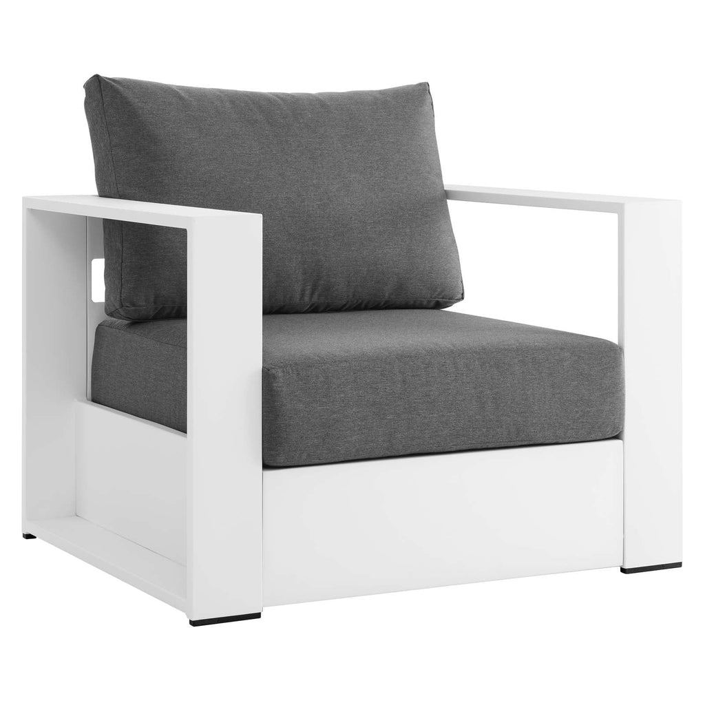 White Powder-Coated Aluminum Armchair T6148
