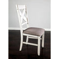 Solid Wood Cross Back Side Chair Antique White Set of 2 W521750