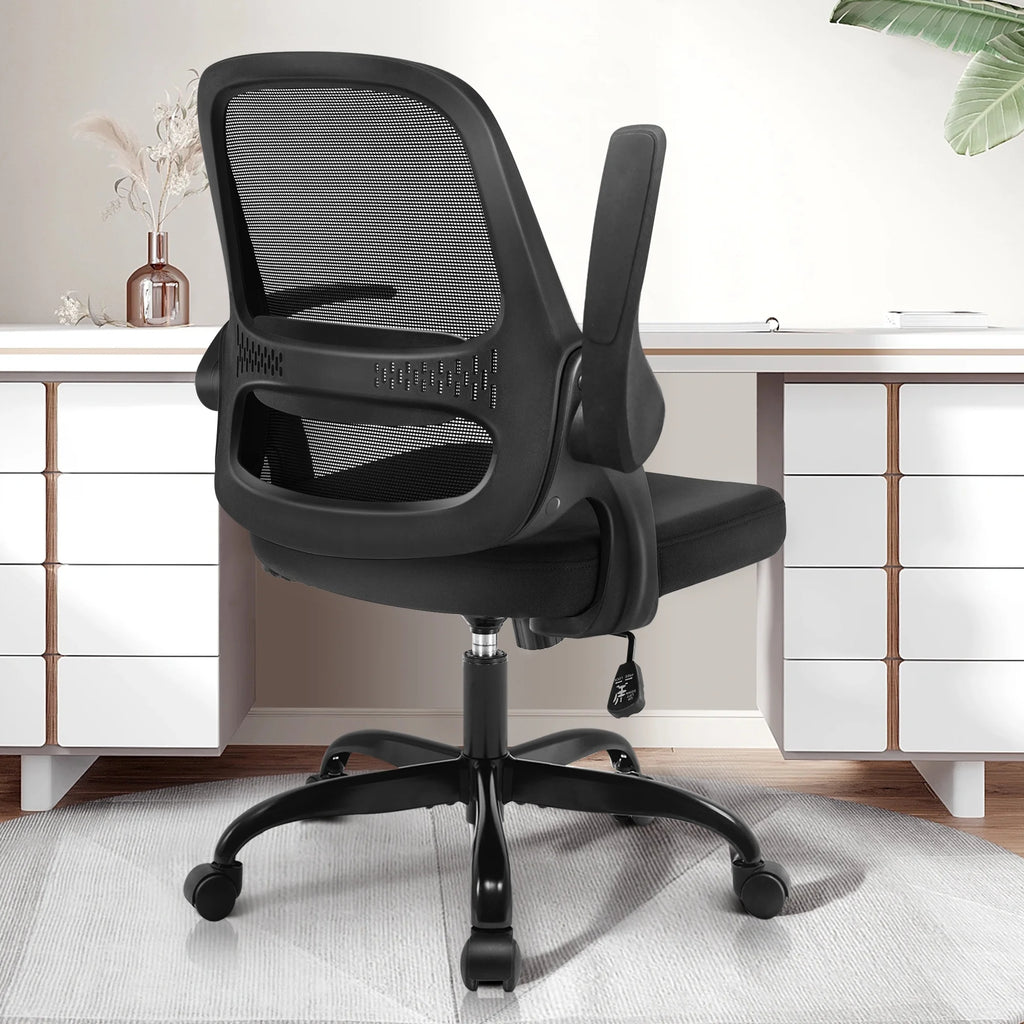 Black Office Chair with Flip-up Armrests V248290