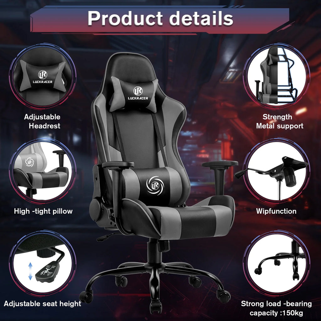 Gray Massage Gaming Chair E70734