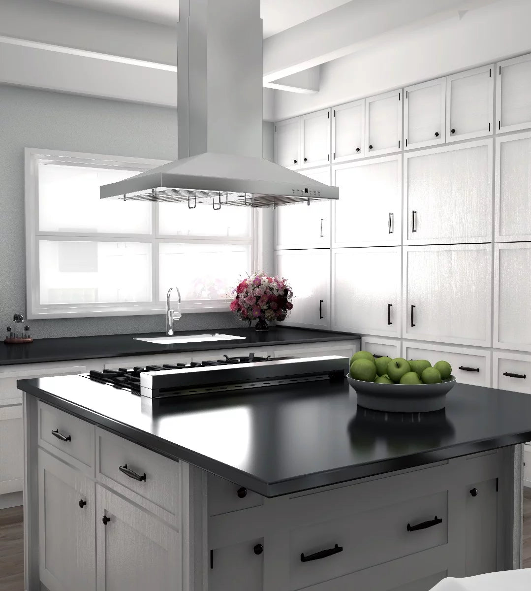 48 in. 900 CFM Stainless Steel Island Mount Range Hood N774