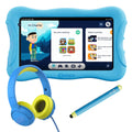 7 inch Kids Learning Tablet with Headphone Blue Set T35617