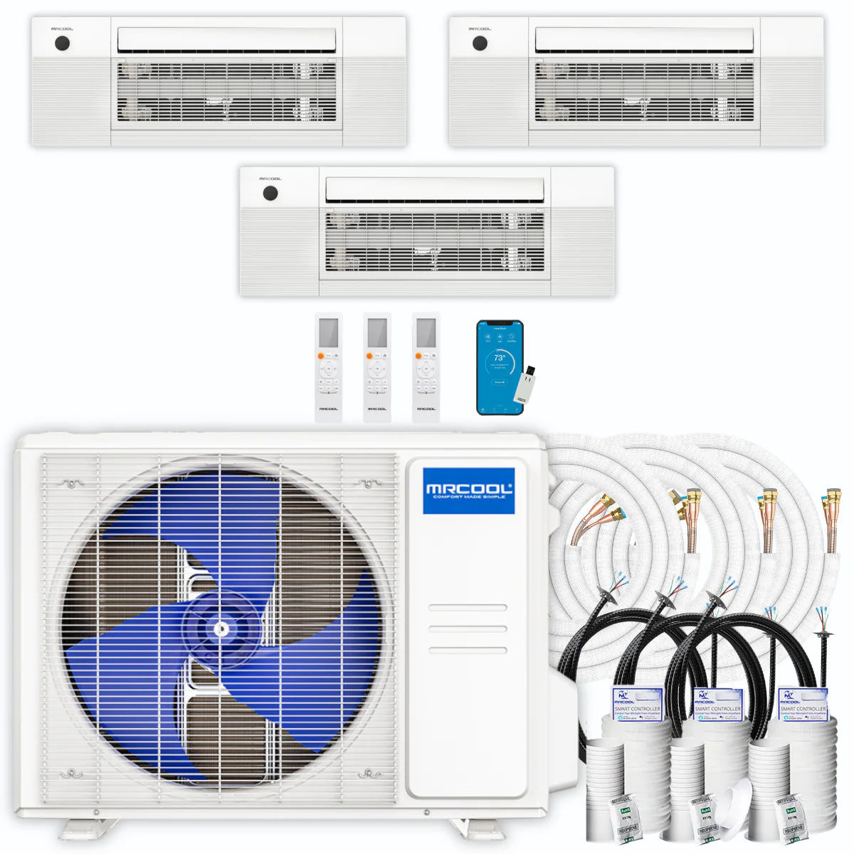 30,000 BTU 3 Zone Ceiling Cassette Ductless Air Conditioner and Heat Pump X57698