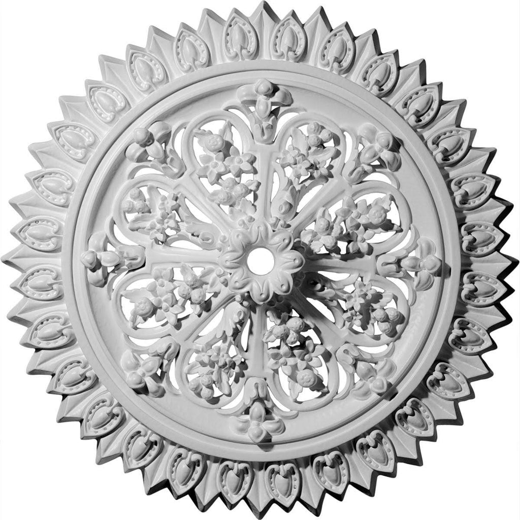 24 3/4x22OD 1 3/8x22ID x 3 1/4x22P Hand-Painted Clear Yellow Ceiling Medallion E965316