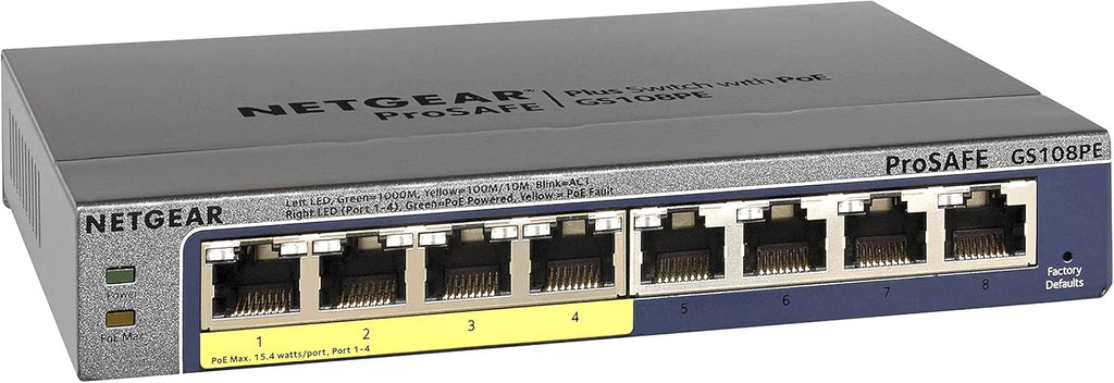 8-Port Gigabit Ethernet Unmanaged PoE Switch with 8 x PoE+ @ 123W A9057