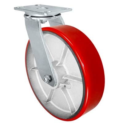 12 x 3 Heavy Duty Caster with Green Polyurethane Steel Wheel V458
