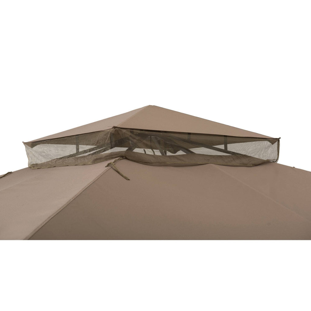 10 ft. x 12 ft. Steel Gazebo with 2-Tier Khaki Canopy A768