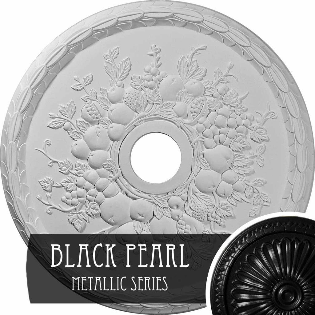 Hand-Painted Black Pearl Ceiling Medallion R160701
