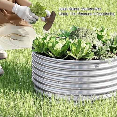 4 Pack 3x3FT Round Galvanized Metal Raised Garden Bed X440875