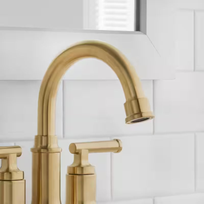 4 in. Centerset Double-Handle High-Arc Bathroom Faucet Matte Gold 2-Pack I2986