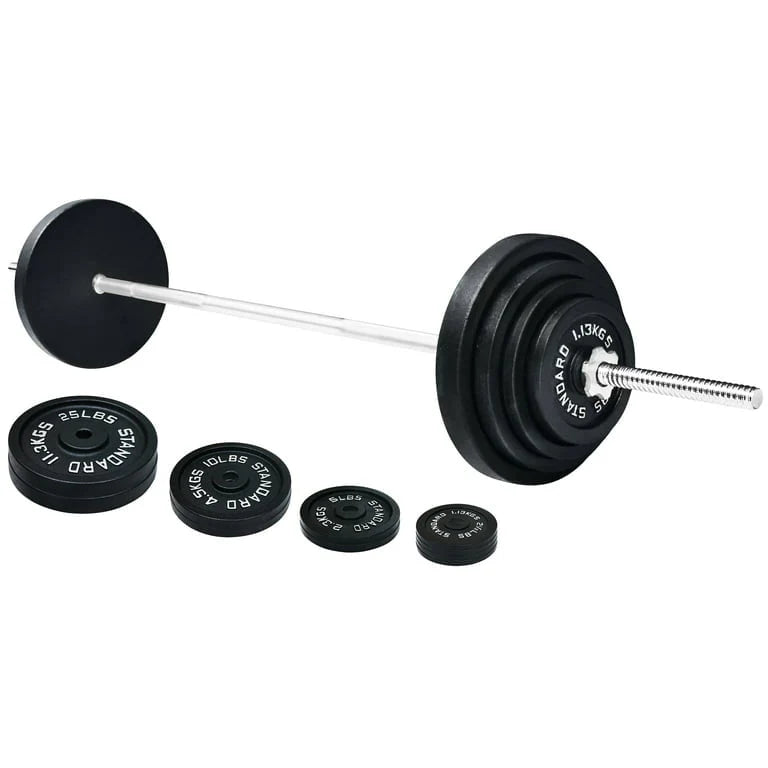 Cast Iron 100-Pound Barbell Set with Star Locks T679