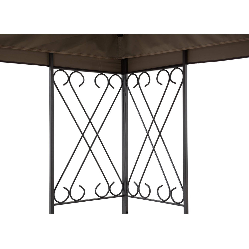10 ft. x 12 ft. Steel Gazebo with 2-Tier Khaki Canopy A768