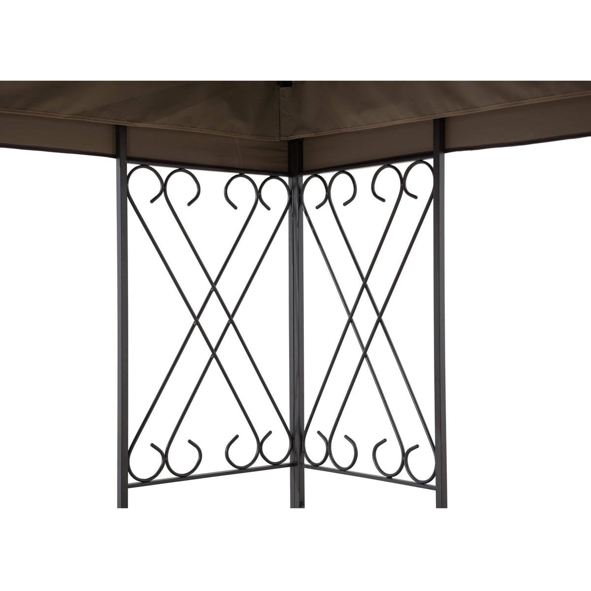 10 ft. x 12 ft. Steel Gazebo with 2-Tier Khaki Canopy A768