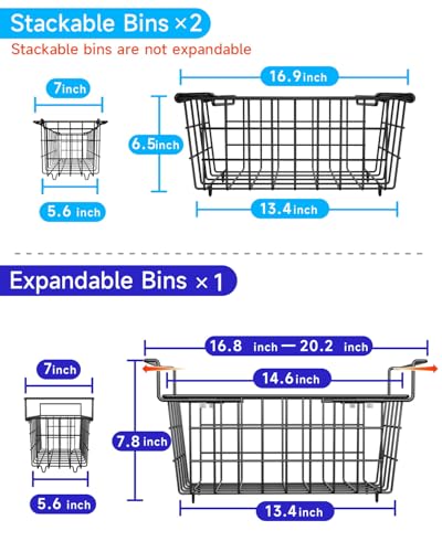 Stackable Freezer Organizer - Expandable Bin*1 + Stackable Bins*2 O497