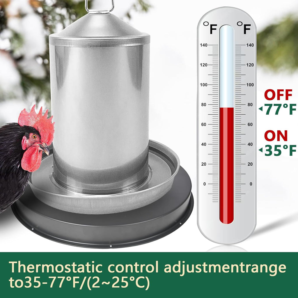 15IN 125W Heated Chicken Waterer Base with Thermostat T154988