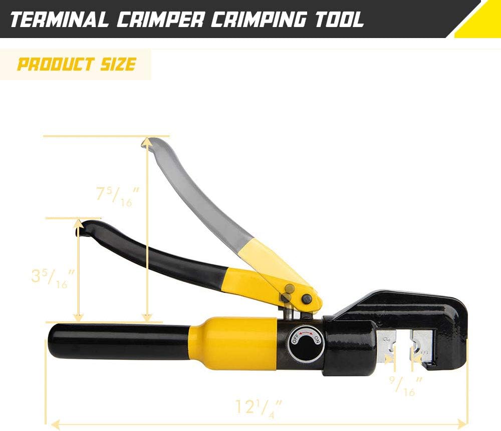 10 Ton Hydraulic Hand Crimper Tool Set with 9 Pairs of Dies V7155