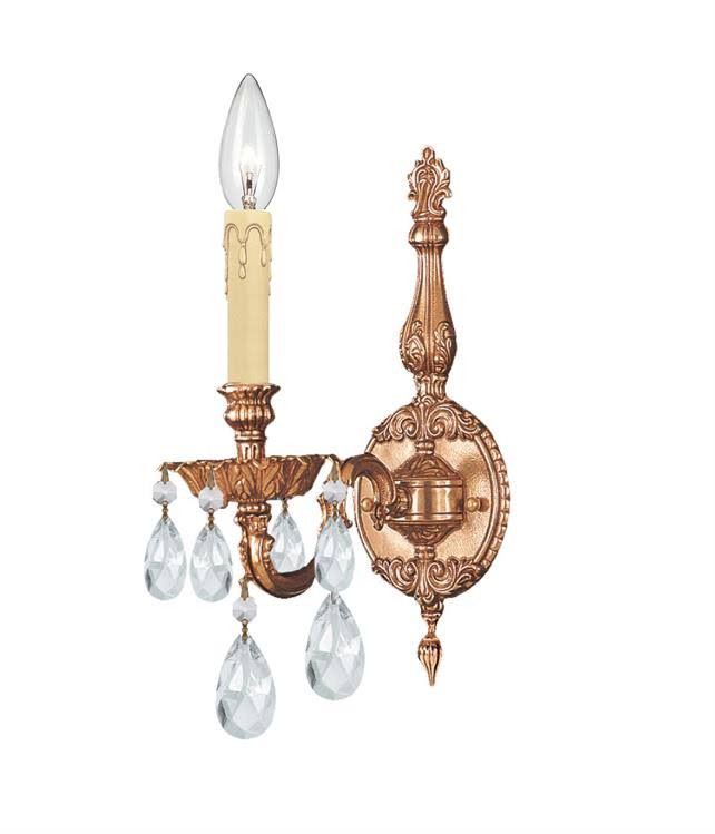 1 Light Olde Brass Crystal Cast Brass Wall Mount K18334