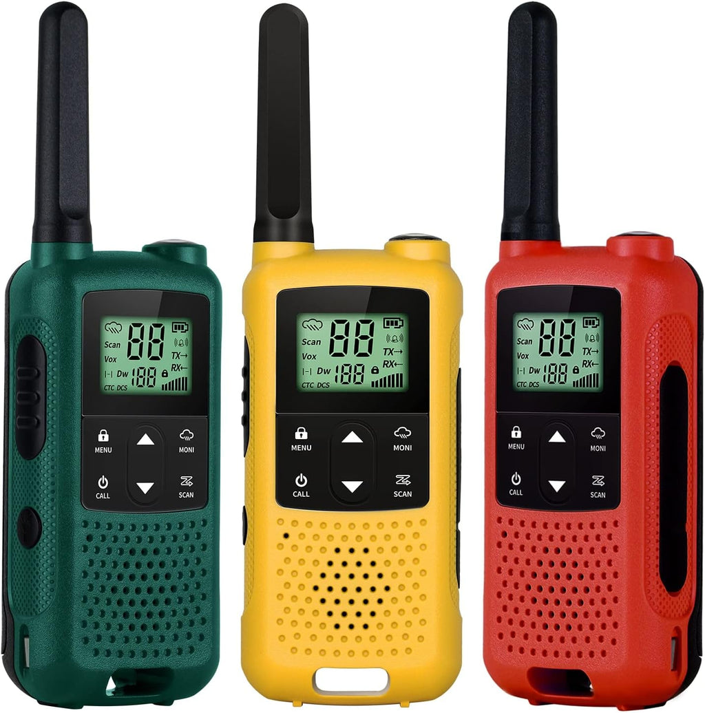 3 Pack 22 Channels Rechargeable Two Way Radios with Earpiece and Mic Set Y720898