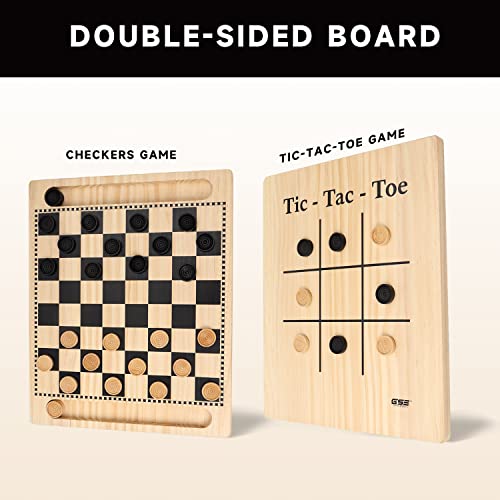 16" Wooden Folding Chess Checker Backgammon Board Game Set F314431