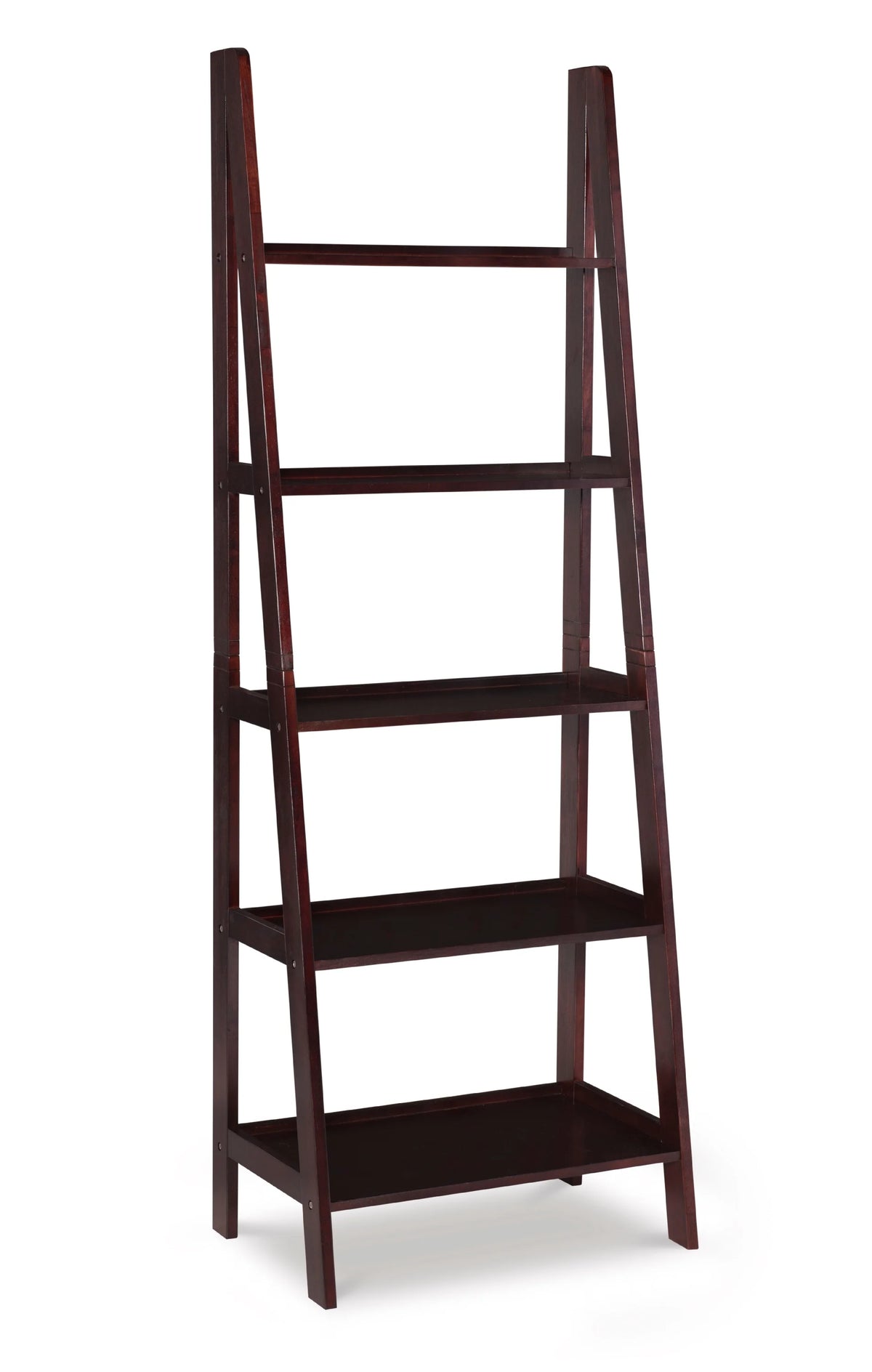 5-Shelf Ladder Bookcase, 72" Height, Espresso Finish N5934