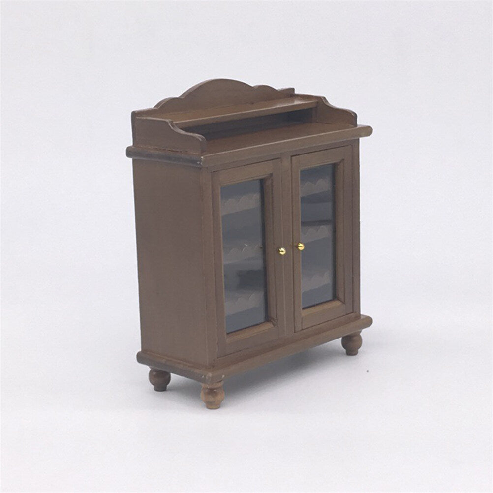 Mini Wooden Wine Cabinet Model (Walnut Color) S642043