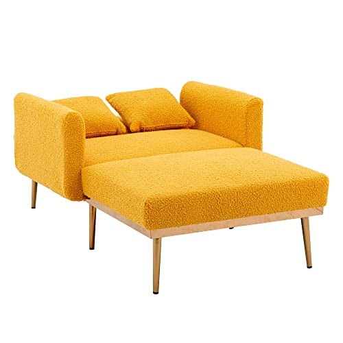 Velvet Pink Tufted Upholstered Accent Chair with Ottoman I59801