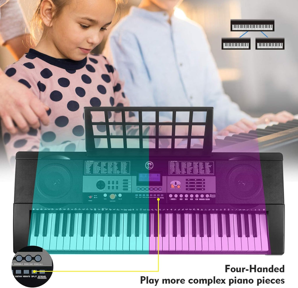 61 Key Portable Electronic Keyboard Piano with Stand and Stool F80320