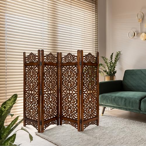 Wooden 4 Panel Foldable Room Divider O2517