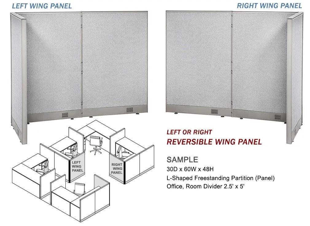 L-Shaped Freestanding Office Partition V563931