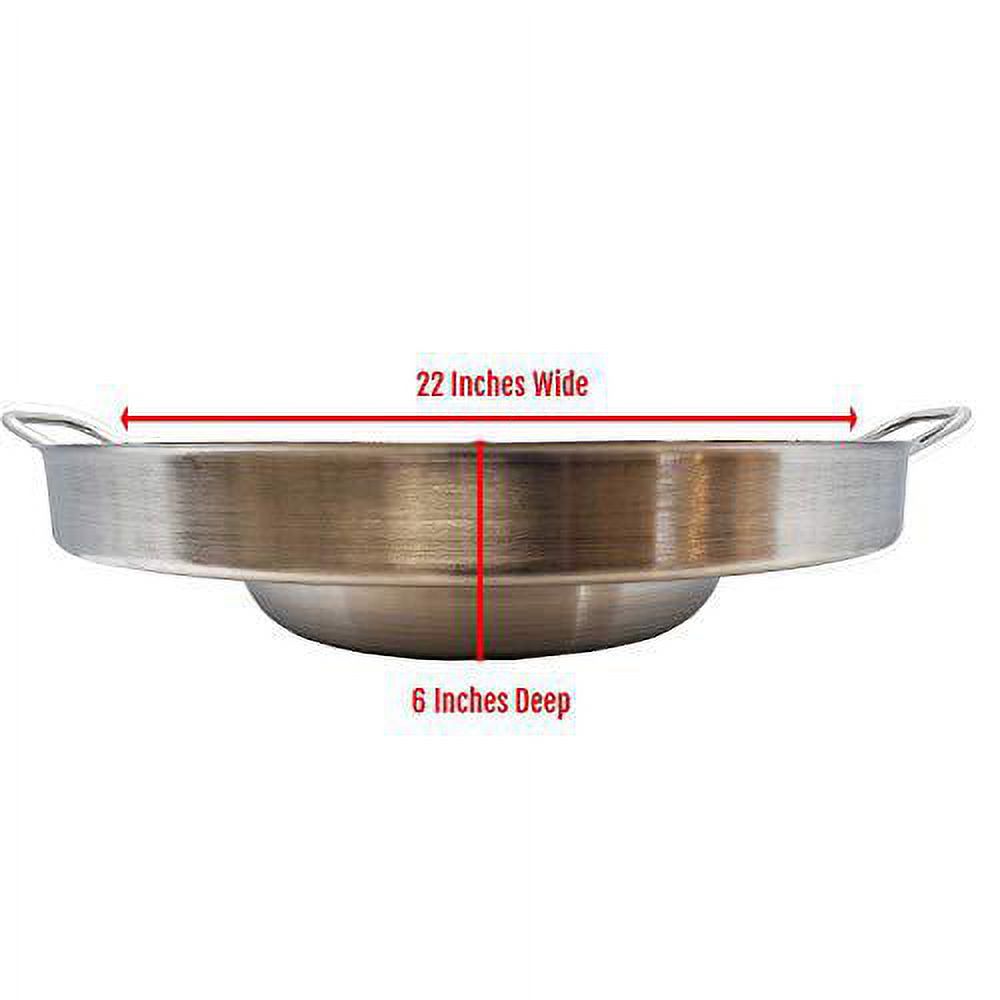 3 in 1 Concave Comal Stainless Steel 22" Set with Propane Burner Stove & Heavy Duty Metal Cast Iron Stand T806730