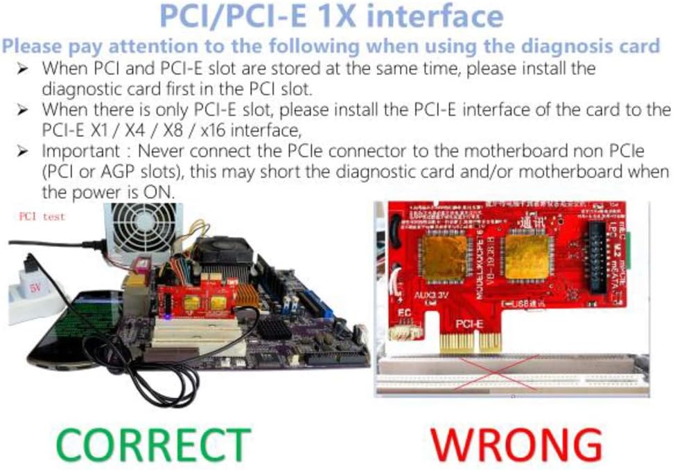 V8 Multifunction Laptop and Desktop PC Post Diagnostic Test Card S180505