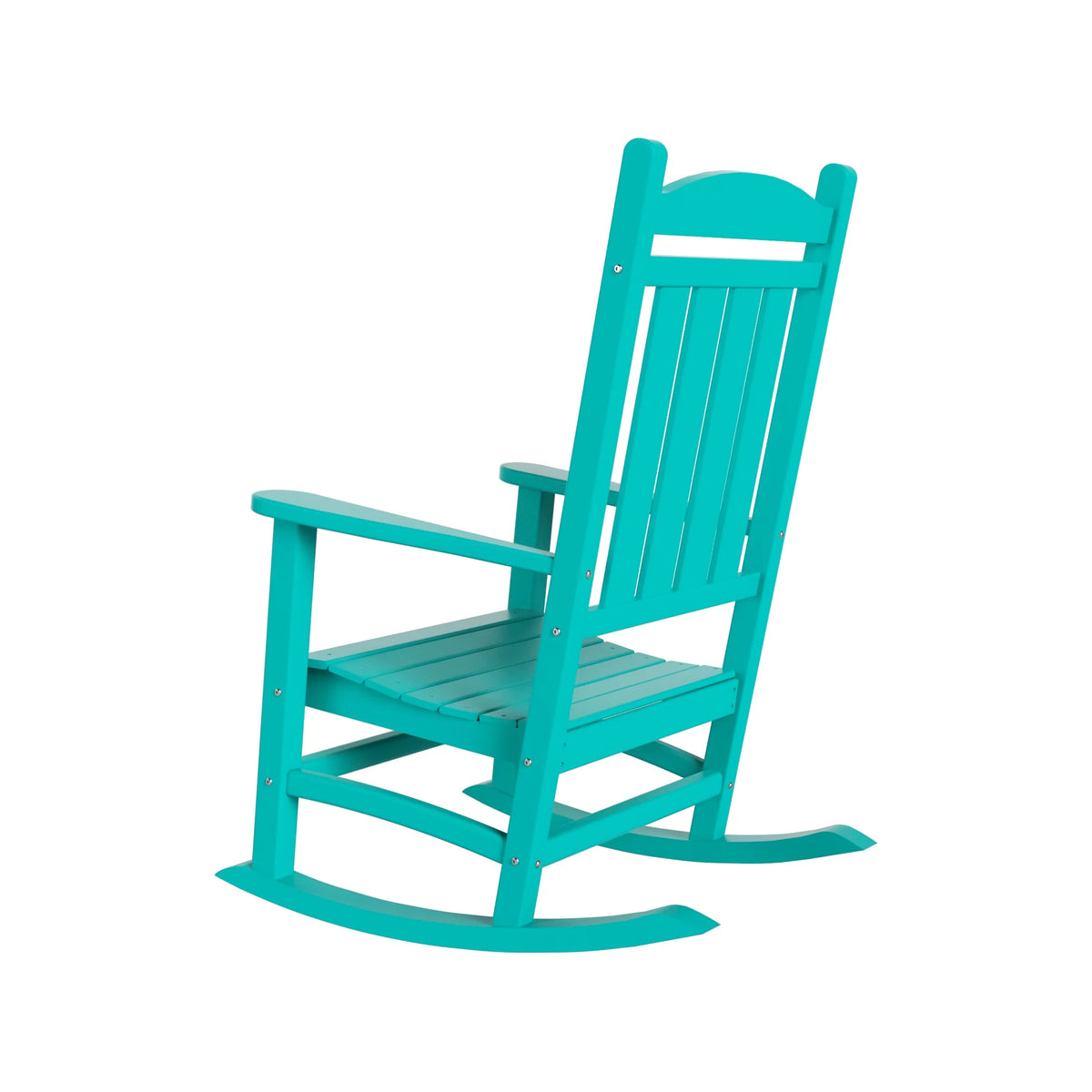 Plastic Outdoor Rocking Chairs Set of 2, Turquoise N420733