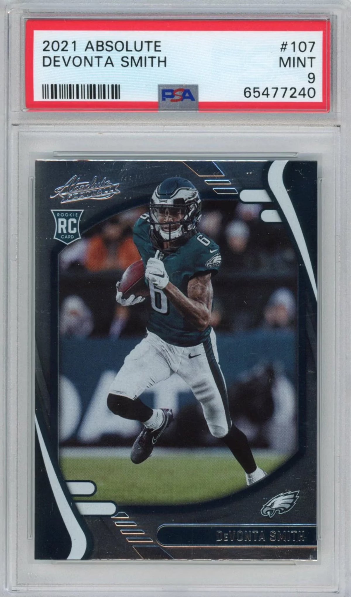 2021 Panini Absolute DeVonta Smith #107 Rookie RC Football Card PSA 9 Mint G786