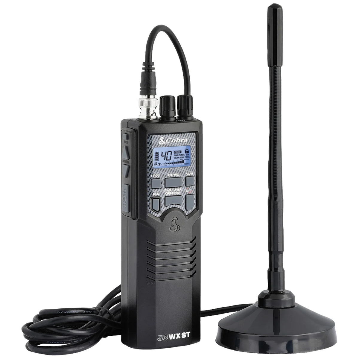 Black 40 Channel 2-Way Handheld CB Radio with Magnet Mount Antenna X572