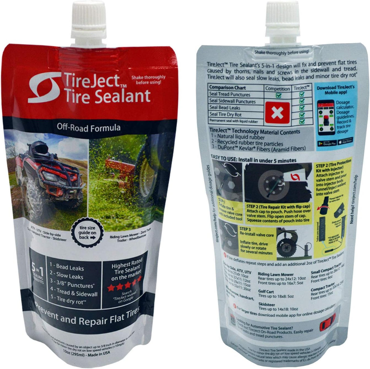 5-in-1 Off-Road Tire Sealant Kit (40oz) Pack of 2 J403025