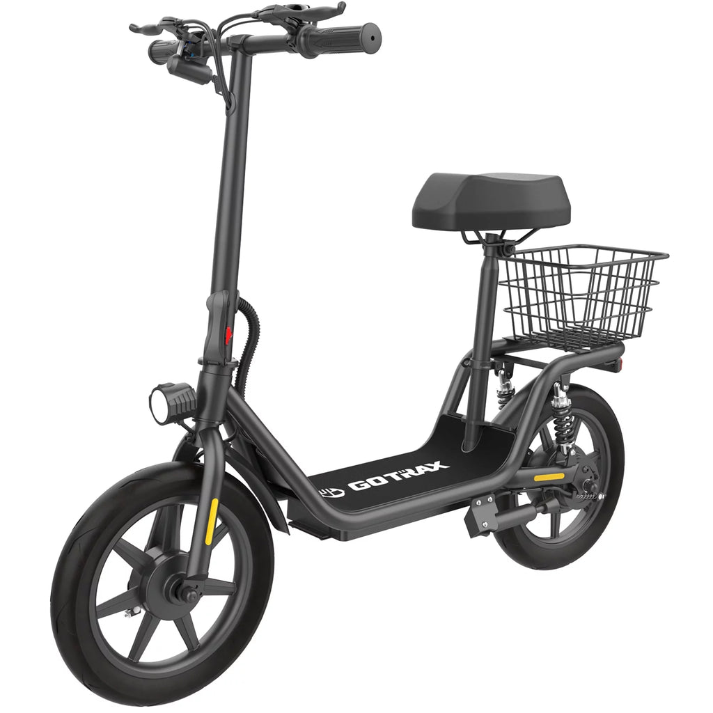 Electric Scooter with Seat, 400W, 14 Pneumatic Tire, Black R56111