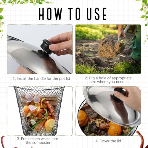 4 Pcs Worm Composter with Lids 9.1 x 9.1 x 5.9 Inch Worm Compost Bin W244