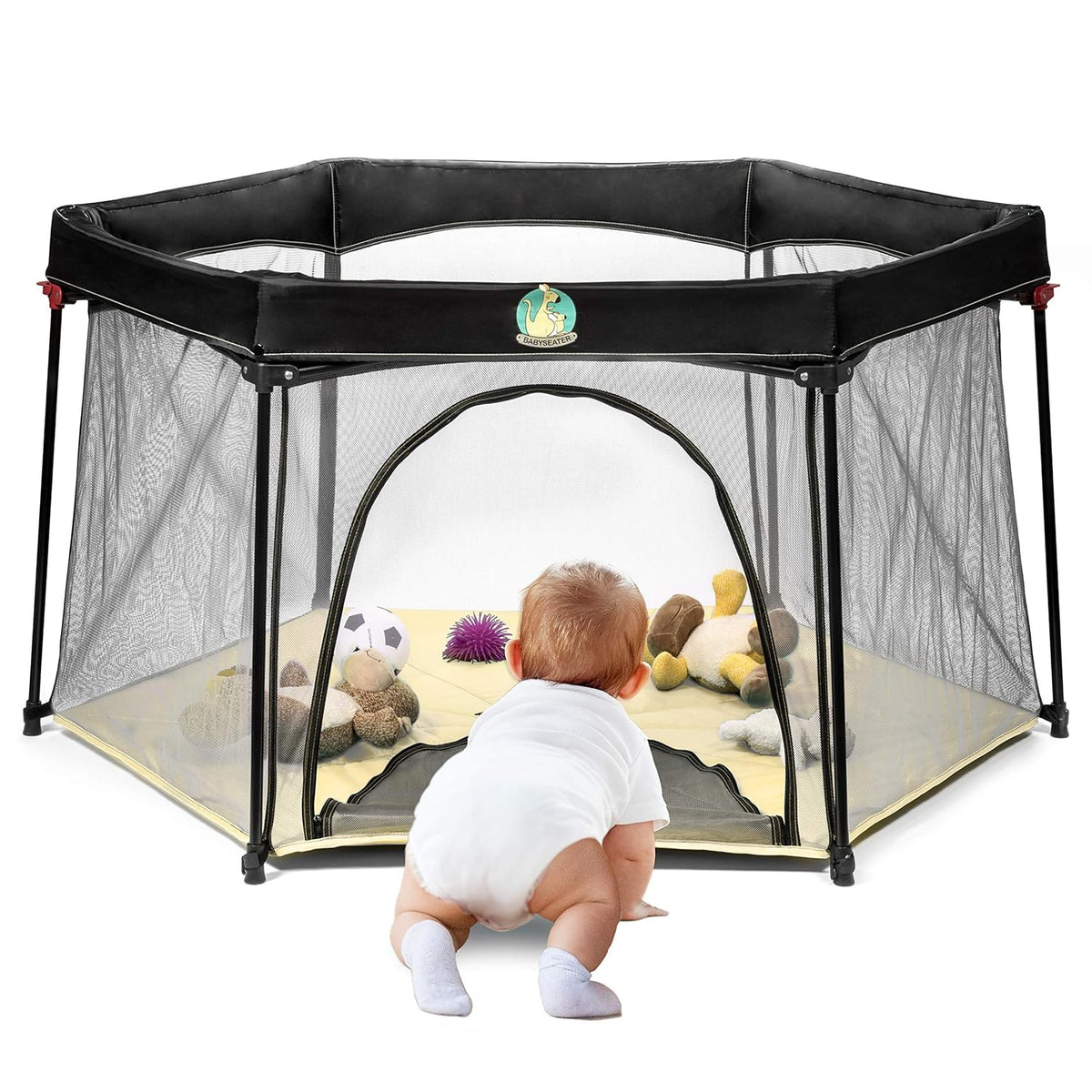 Lightweight Mesh Baby Playpen with Carrying Case (Turquoise) S6801