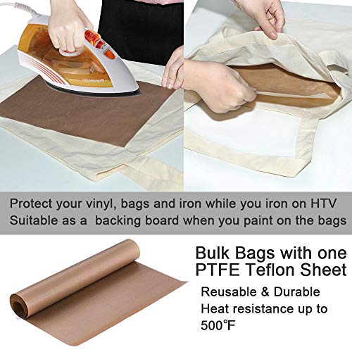 12 Pack Blank Canvas Tote Bags with PTFE Teflon Sheet S319501