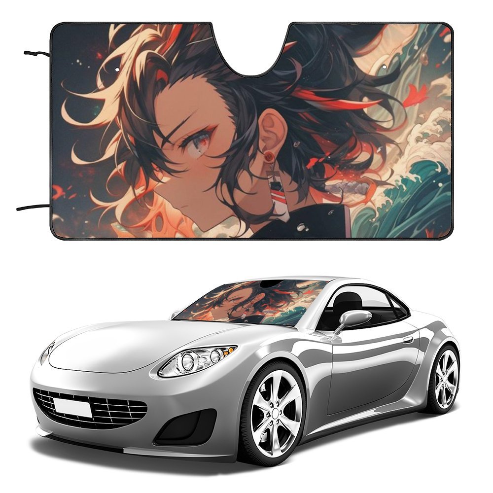 Anime Windshield Sunshade Foldable Reflective Sun Visor Front Window Cover J7423