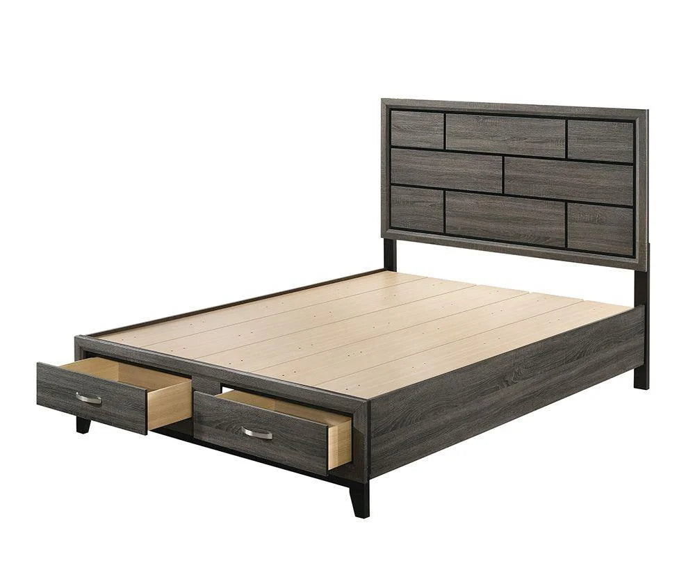 Weathered Gray Eastern King 3pcs Bedroom Set with Storage G102