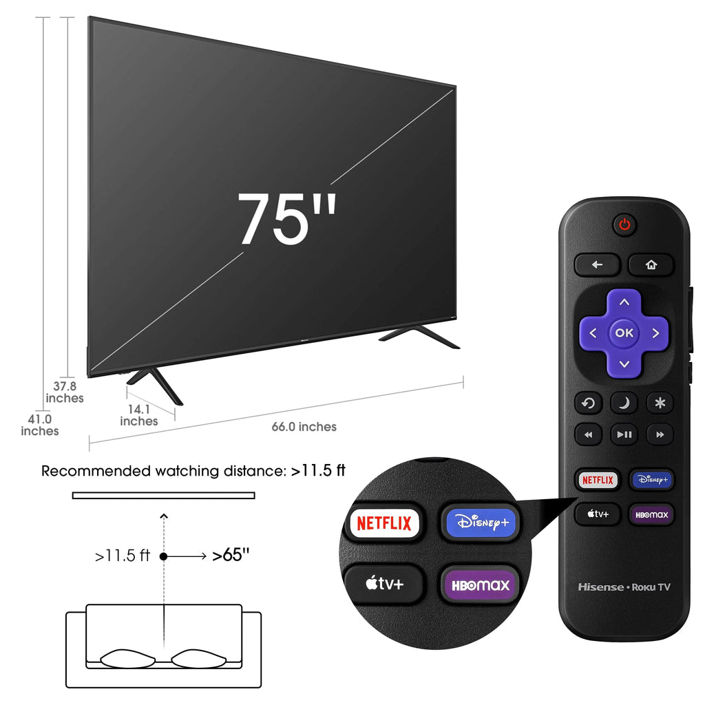 75 Class 4K UHD LED LCD Smart TV HDR F61318