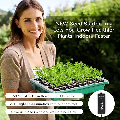 40-Cell Seed Starter Tray with Grow Lights and Heat Mat Z62671