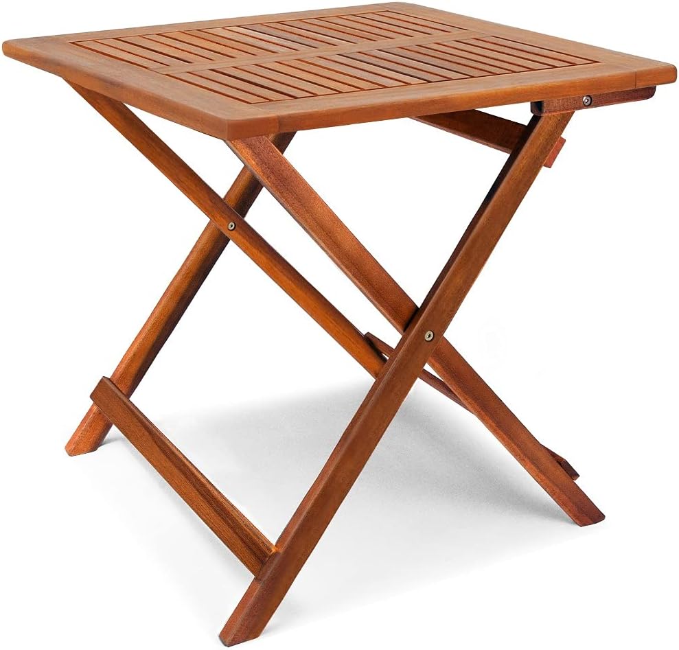 18x18 Inch Acacia Wood Folding Patio Side Table U93857