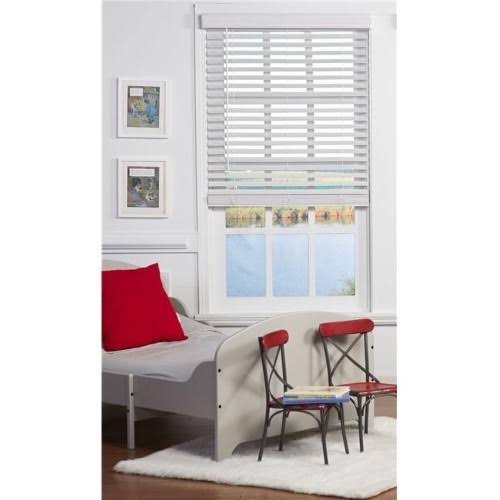 Cordless Faux Wood Blind White 46 x 64 in. L955045