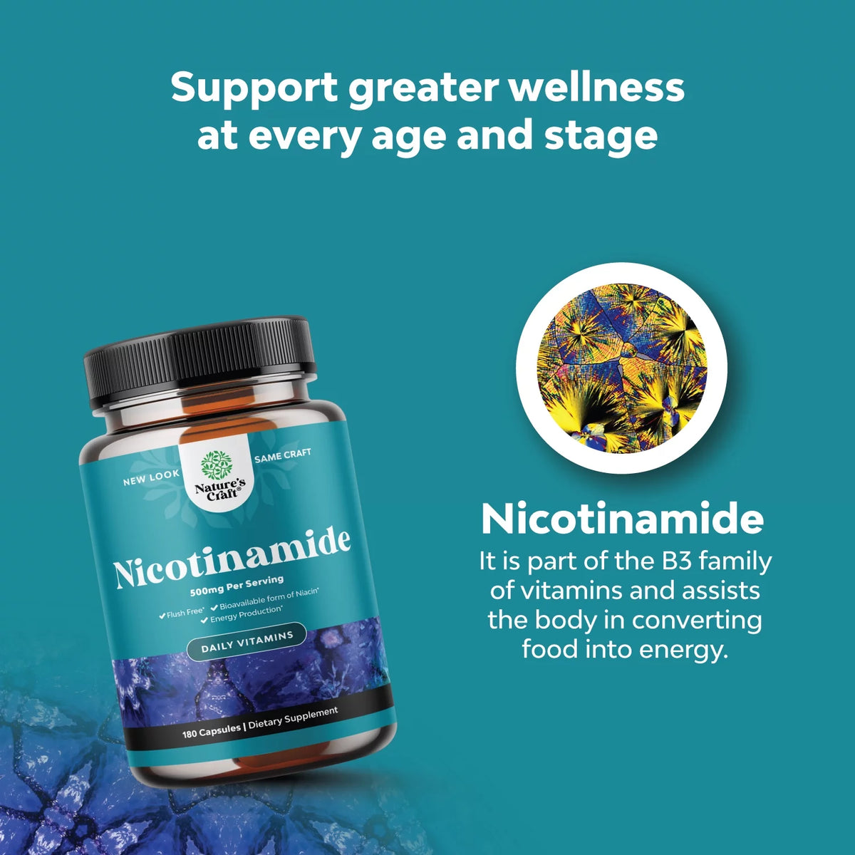 500mg Niacinamide Capsules - 180 Count E284