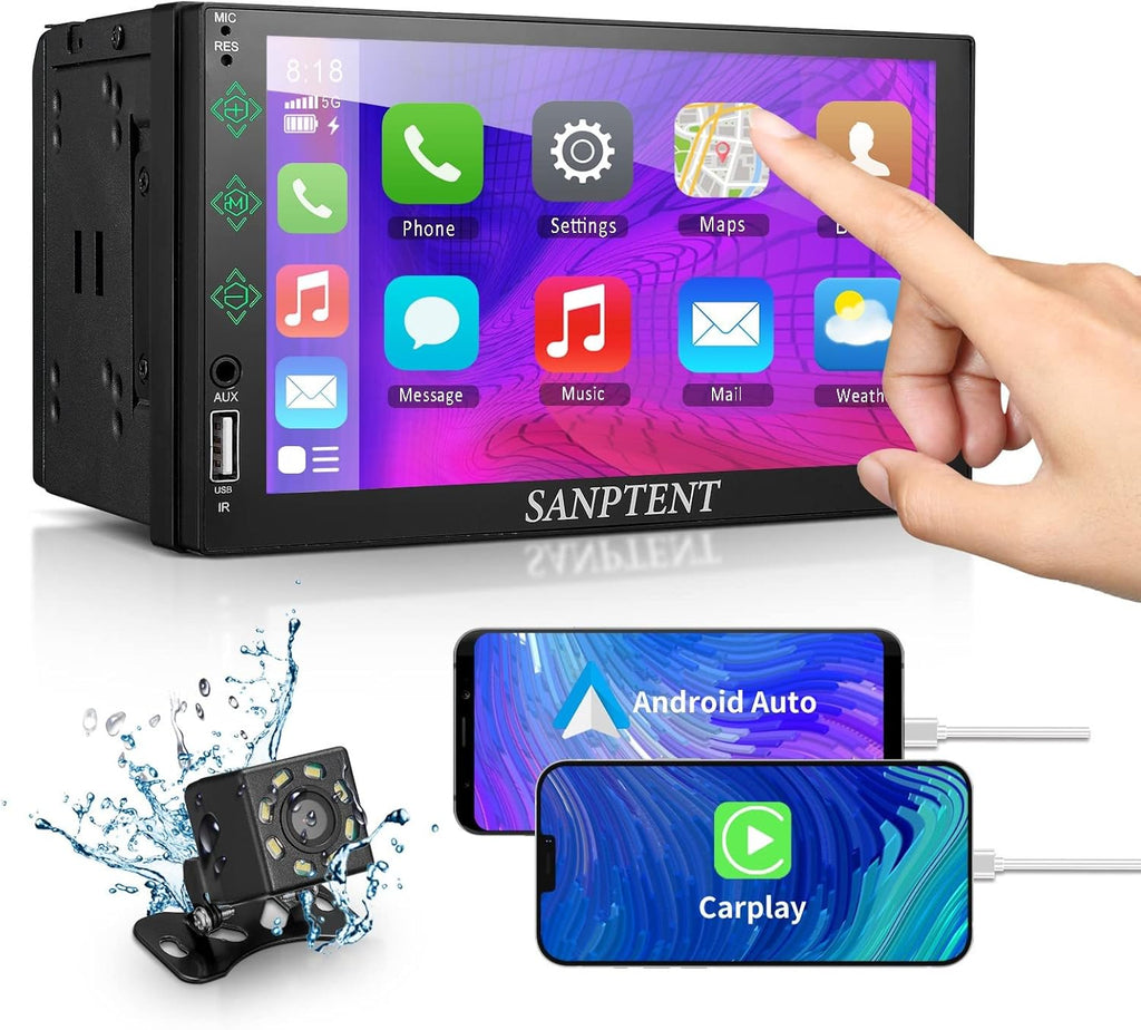 7-Inch Touch Screen Double Din Car Stereo with Bluetooth J989