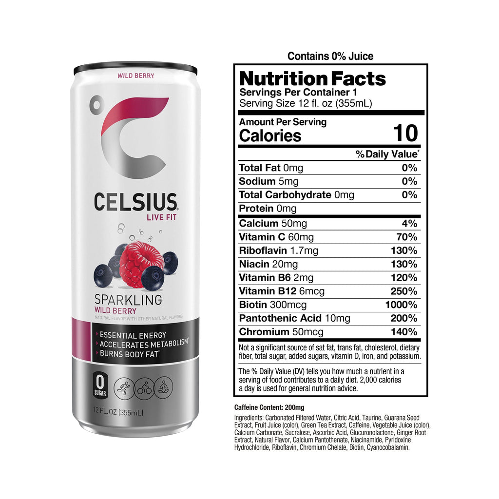 Sparkling Variety Pack Energy Drink 12 fl oz (Pack of 12) W2854