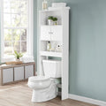 White 3 Fixed Shelves Bathroom Space Saver Cabinet J50890